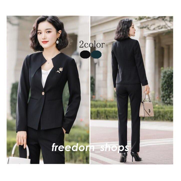 パンツスーツレディース リクルートスーツ セットアップスーツ 2点セット 卒園式 卒業式 就職活動 ビジネススーツ セレモニースーツ オフィス 通勤 Ol 春秋冬 即日発送