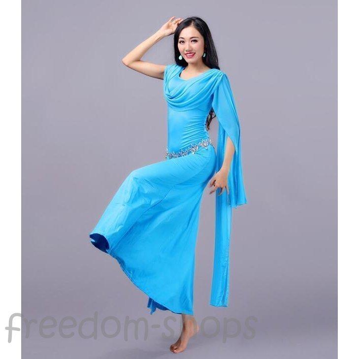 逆輸入 ベリーダンス衣装レディースワンピース４色 ロングスカート インナーパン付きバックレスダンス練習着 レッスン着 ダンス服 Cisama Sc Gov Br