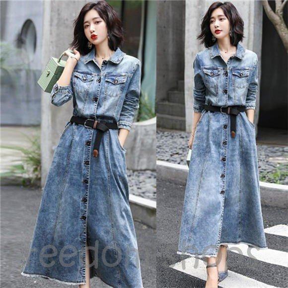 デニムワンピース ロング マキシ丈 大人 レディース デニム マキシ丈ワンピース シャツワンピース 大きいサイズ デニムシャツ 大きいサイズ 2307d1 30xf Freedom Shops 通販 Yahoo ショッピング
