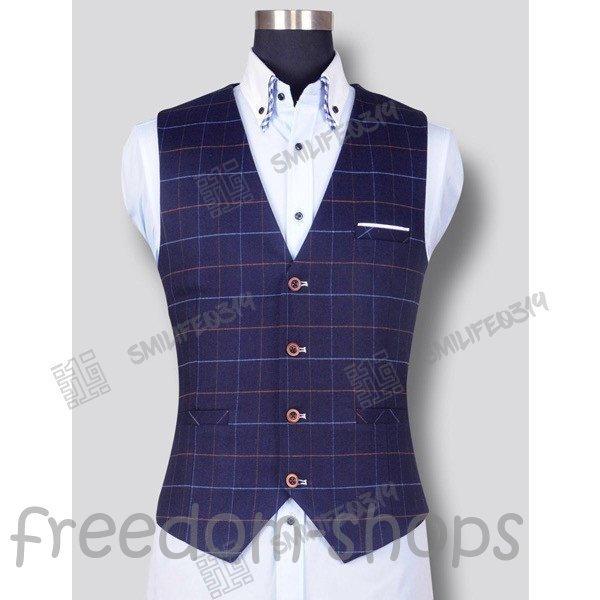 限定セール メンズ スーツベスト ジレベスト チェック柄フォマールベスト ビジネスシングル男性用 通勤フォーマルおしゃれ 結婚式 二次会 アイテム勢ぞろい