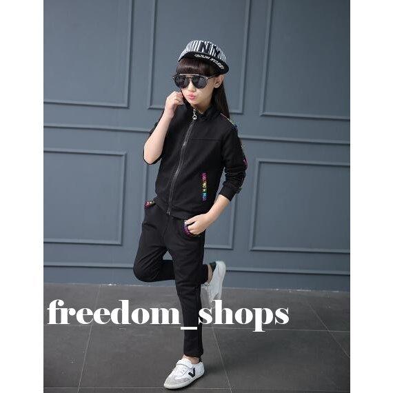 子供服 おしゃれ ジャージ ジュニア 女の子 上下セット スウェット 長袖 セットアップ キッズ ダンスウェア ステージ 衣装 スポーツウェア 部屋着カジュアル 公式の店舗