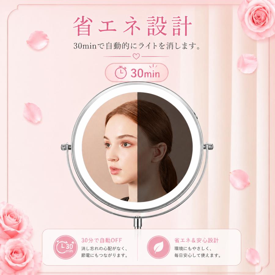 女優ミラー 卓上 led 卓上ミラー ライト 拡大鏡 鏡 5倍 3倍 10倍