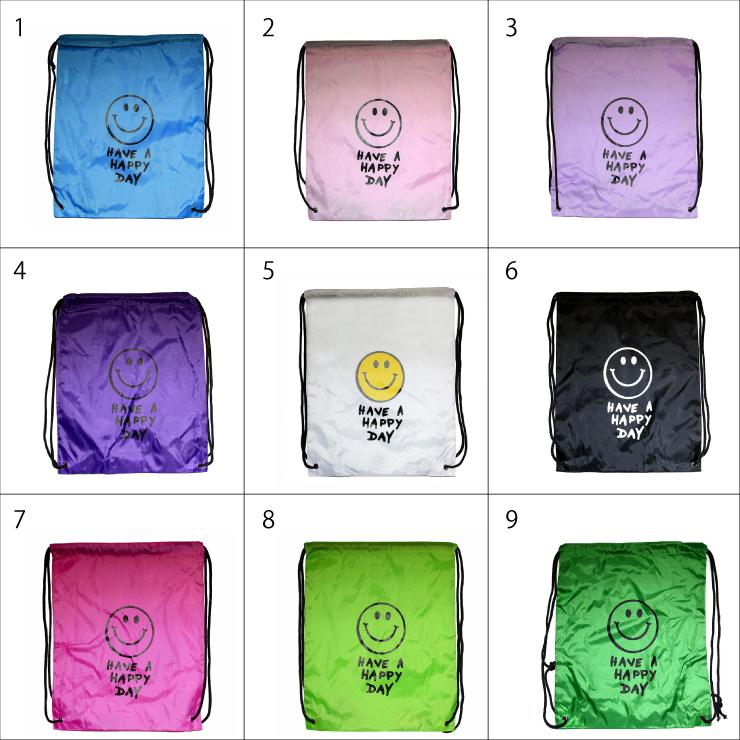 2枚までメール便280円対応】 ナップサック 01 スマイル バッグ エコ