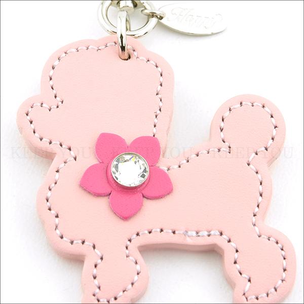 プードルチャーム 牛本革 スワロフスキー付き Happy 全5色