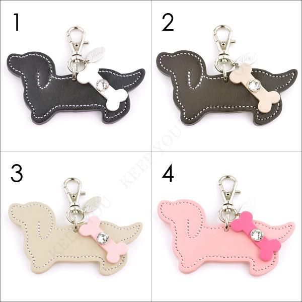 ダックスフンド チャーム 犬 牛本革 スワロフスキー付き Happy ダックスフンド チャーム 犬 牛本革 スワロフスキー付き Happy