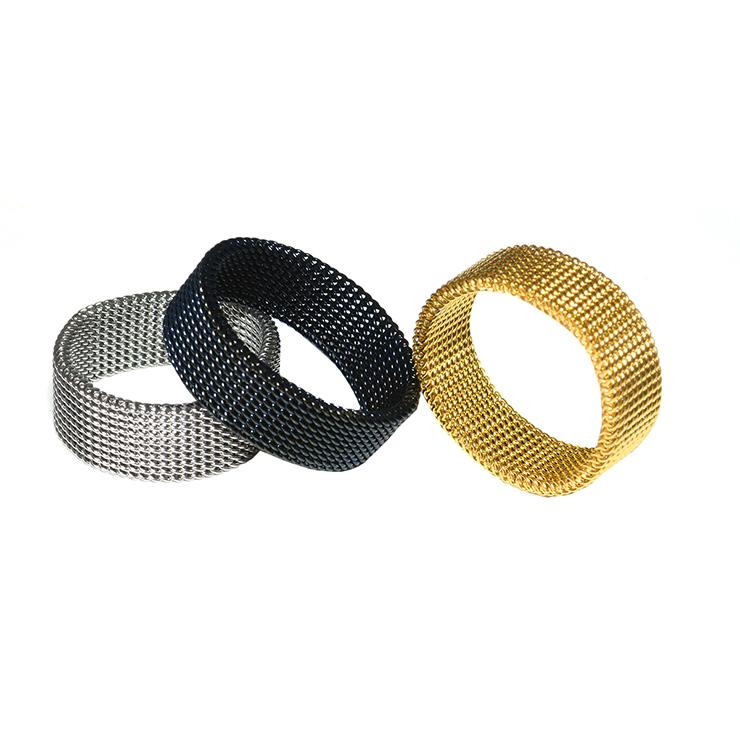 メッシュリング ゴールド・ブラック・シルバー スタイリッシュ