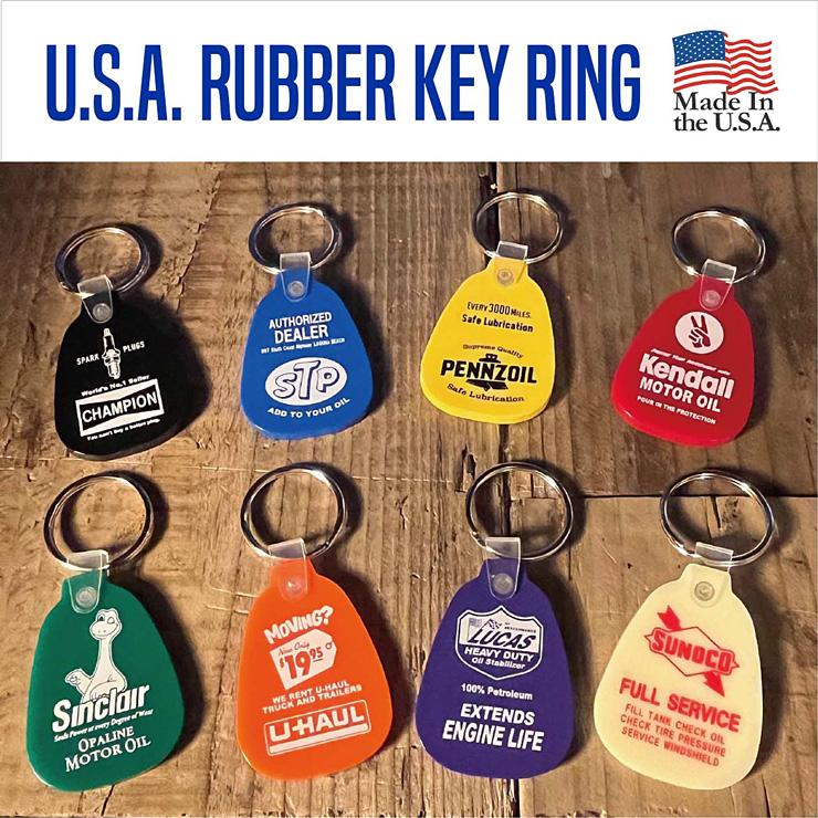 ラバーキーリング アメリカンキャラクター 8種類 キーホルダー サドル