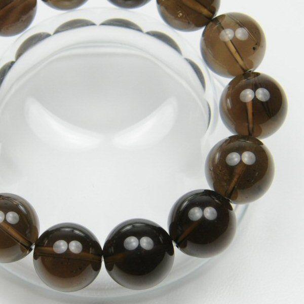 開運】スモーキークォーツ 16mm玉 【煙水晶16ミリ天然石数珠