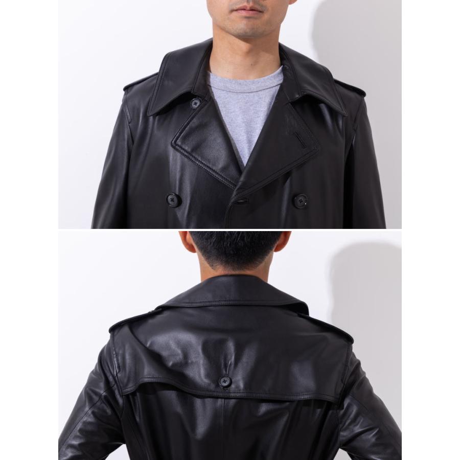 フリーダムレザー トレンチコート ラムレザー 革ジャン 本革