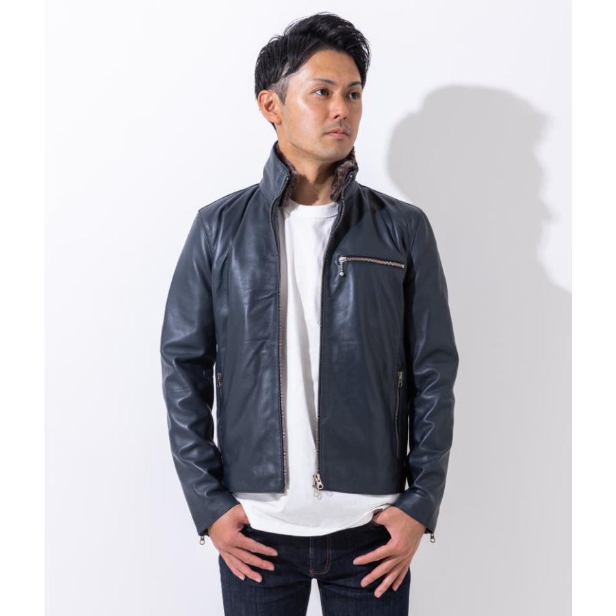 フリーダムレザー 革ジャン メンズ 襟ボア ハイネック 本革 レザー