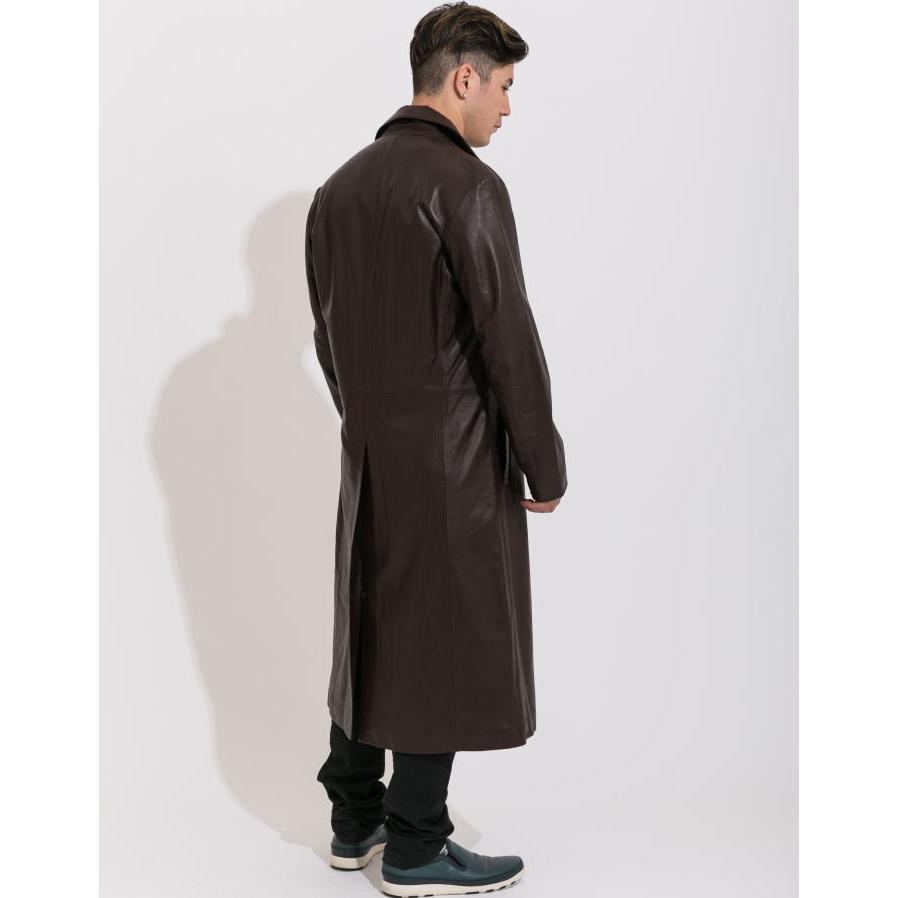 Vintageヴィンテージ　ラムレザーチェスターコート羊革　ロング　Lサイズ フリーダムレザー 革ジャン ラムレザー チェスターロングレザーコート