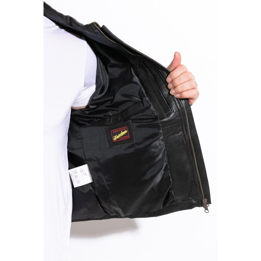 フリーダムレザー 革ジャン メンズ ライダース ラムレザー レザー