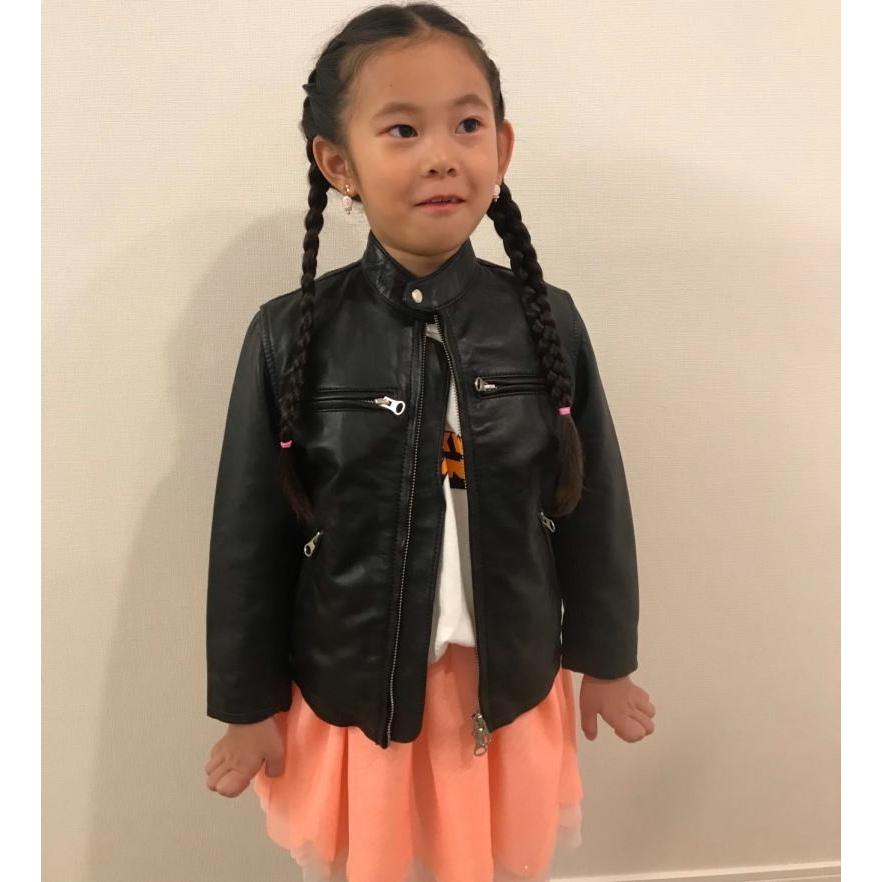 革ジャン キッズ 本革 ラムレザー レザージャケット 子供用 ライダース