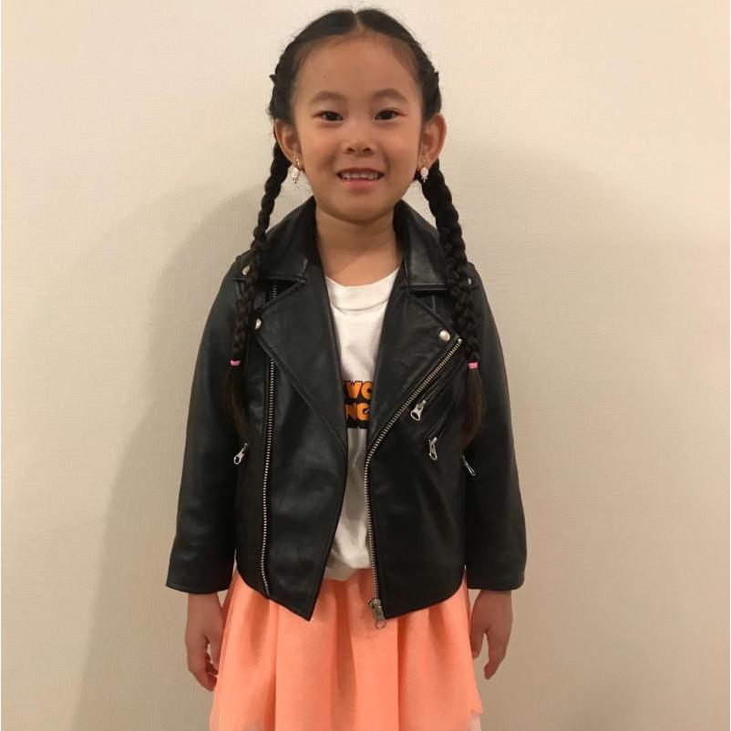 革ジャン キッズ 本革 ラムレザー レザージャケット 子供用 ライダース