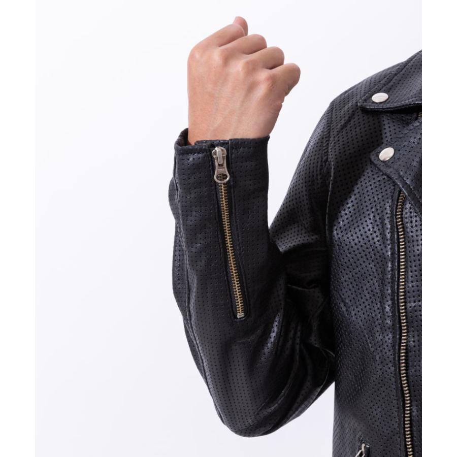 フリーダムレザー 革ジャン メンズ メッシュレザー パンチング