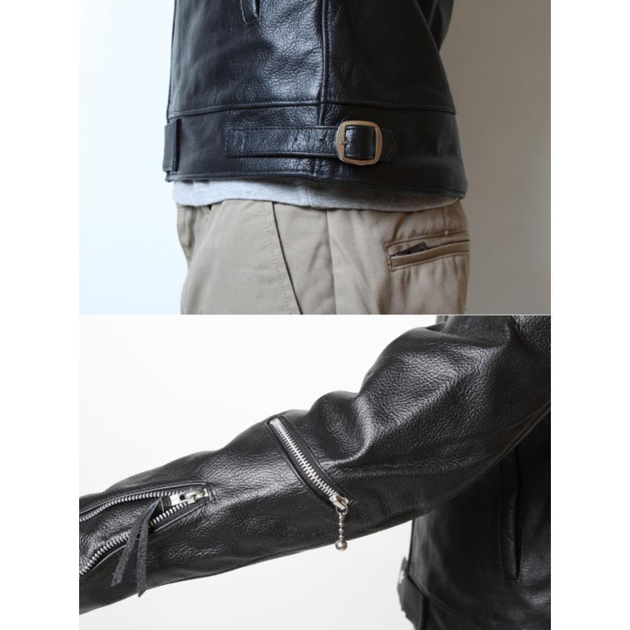 【美品】Diagram レザー ジャケット　金ボタン　38 Rocky Monroe｜PUレザー A-2型中綿フライトブルゾン | Rakuten Fashion