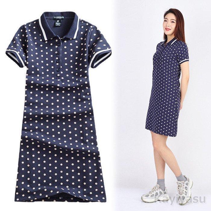 楽天 レディースウエア 新作 ポロワンピース 着こなし ゴルフ テニス レジャータイム ゴルフウェア ポロワンピース レディース ドット柄 スポーツチュニック ゴルフワンピース ロングポロシャツ 夏用コーデ 通気吸汗 半袖 Polo Aライン 女性用 Www Threeriversofs Com