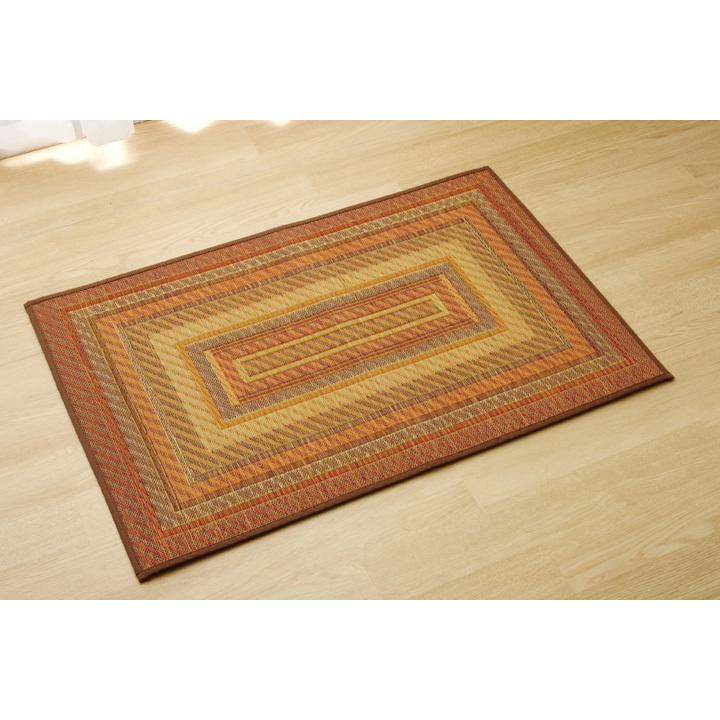 玄関 マット 室内 日本製 国産 い草 自然素材 グラデーション カジュアル 【ベージュ】 約60×90 8819860 | イケヒコ | 18