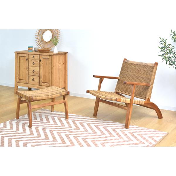 東谷 アームチェア&オットマン NRS423 チェアW70×D77×H77×SH36/オットマンW56×D45×H38 11kg 完成品