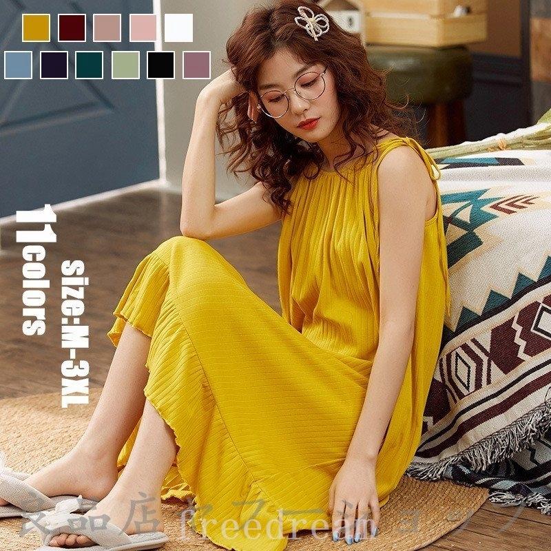 ファッション 2個以上購入で送料無料 パジャマ ワンピース レディース ロング丈 夏 サロベット コットン ノースリーブ ルームウェア 大きいサイズ ナイトガウン 部屋着 ゆったり 可愛い 寝巻き Ihlsaipmuv Theiprgorilla Com