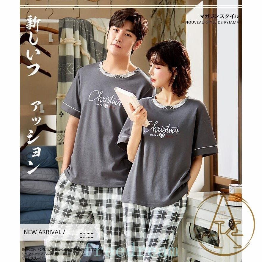 ペア パジャマ おしゃれ おすすめ お揃い カップル ギフト セット ブルー プレゼント ボーダー メンズ ルームウェア レディース 上下 半袖 夏 大人 寝間着 春夏 結婚祝い 綿 赤 部屋着 超特価 春夏