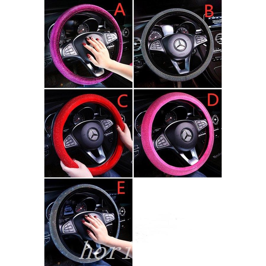ハンドルカバー軽自動車ステアリングカバーキラキラおしゃれ可愛いmサイズ38cm女子 Alsrusla1v 車 バイク 自転車 Closetoart Fr