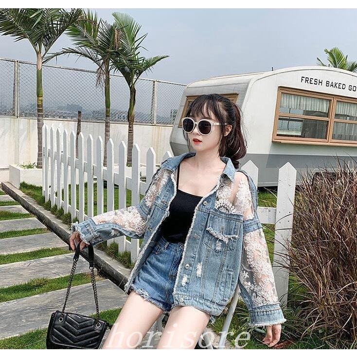 クラシック レディース後ろ姿に透けて春秋新作デニムジャケットファッションアウターカジュアルゆったりデニムジャケット Gジャン デニム Foofu3 Com Br