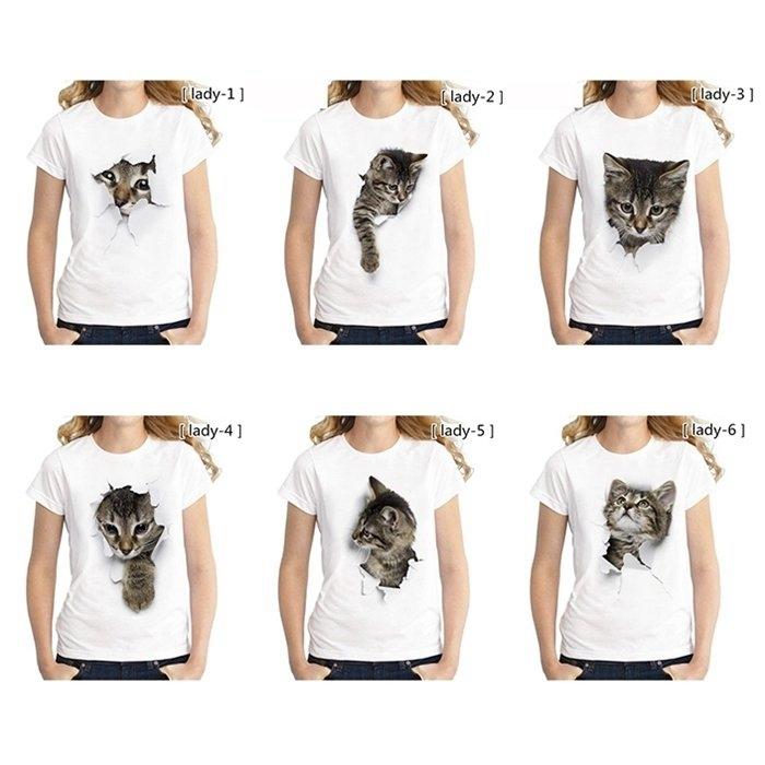 Tシャツレディースイラスト可愛い3d猫tシャツ半袖男女兼用薄手ねこ白レディース面白おもしろかわいいトリックアート Ytwjhcnszl ファッション Windowrevival Co Nz