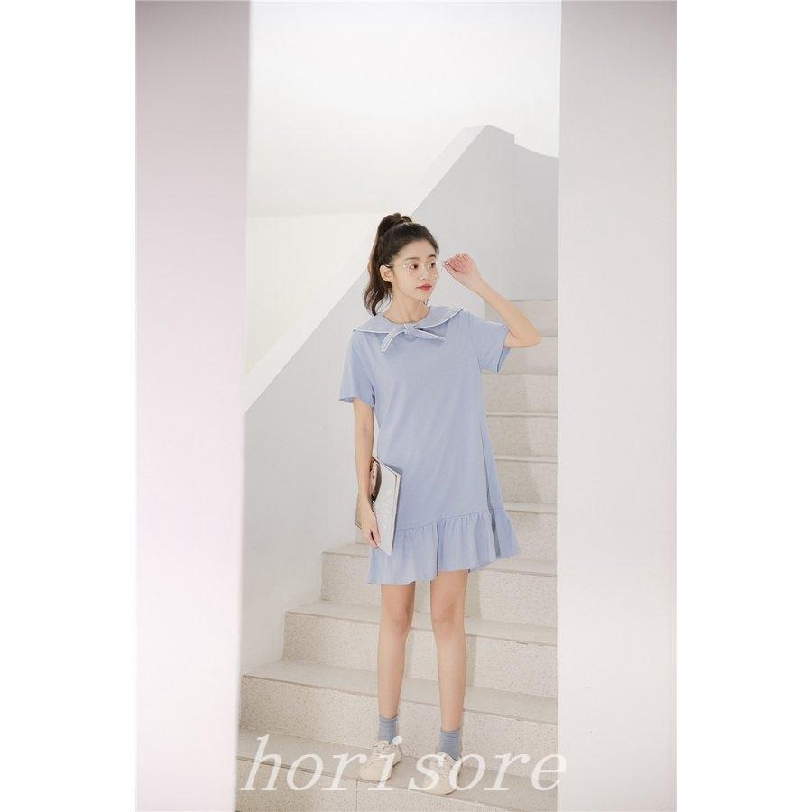 ワンピースレディース夏半袖tシャツひざ上かわいいフレアティーンズファッション中学生高校生ファッション女子韓国 Hor Free Dream 通販 Yahoo ショッピング
