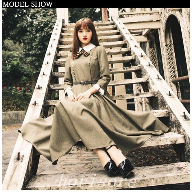 当店一番人気 長袖マキシワンピースロング丈フレアワンピースフレアワンピースお嬢様ワンピレディースリボンレトロハイウエストaライン優雅新作 Heirloomedblog Com