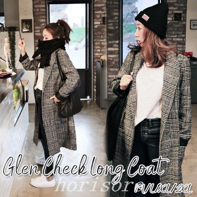 グレンチェックロングコートチェスターコートレディースチェック柄ロング丈新作 Mdbygooxhw コート アウター Centralcampo Com Br