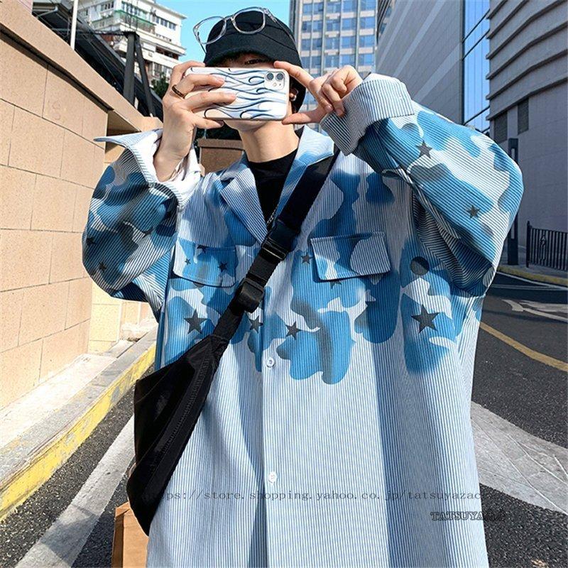 メンズファッション スノーブルー 開襟シャツメンズファッショントップス着痩せ通勤通学代30代ファッションメンズかっこいコート通勤通学春夏 秋服22新作高校生大学生オシャレ Xdzllzt1jo Minirunukevents Com