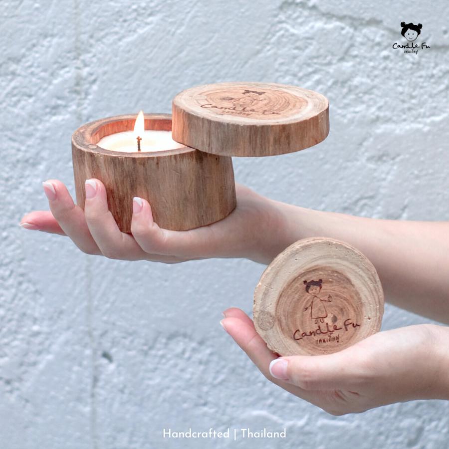 アロマキャンドル ソイキャンドル 天然木の容器 タイ製 香り10種 S