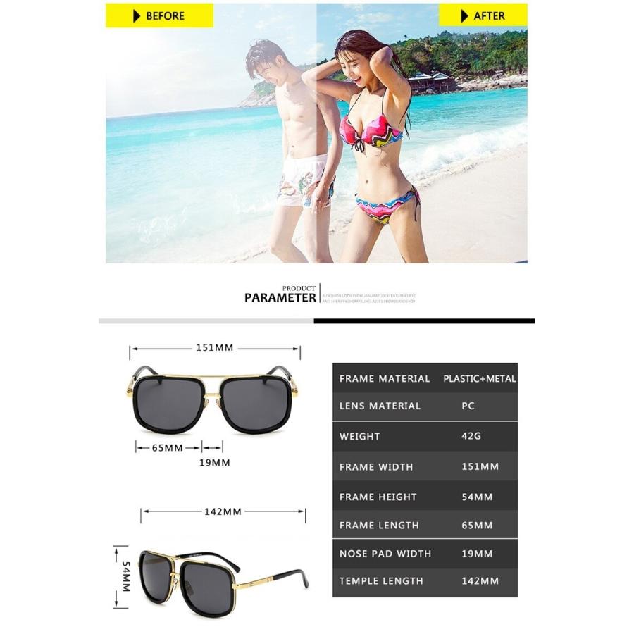 ローランド風!特大正方形レトロサングラス 全13色/1〜7 UV400 ミラー|freegoods|04