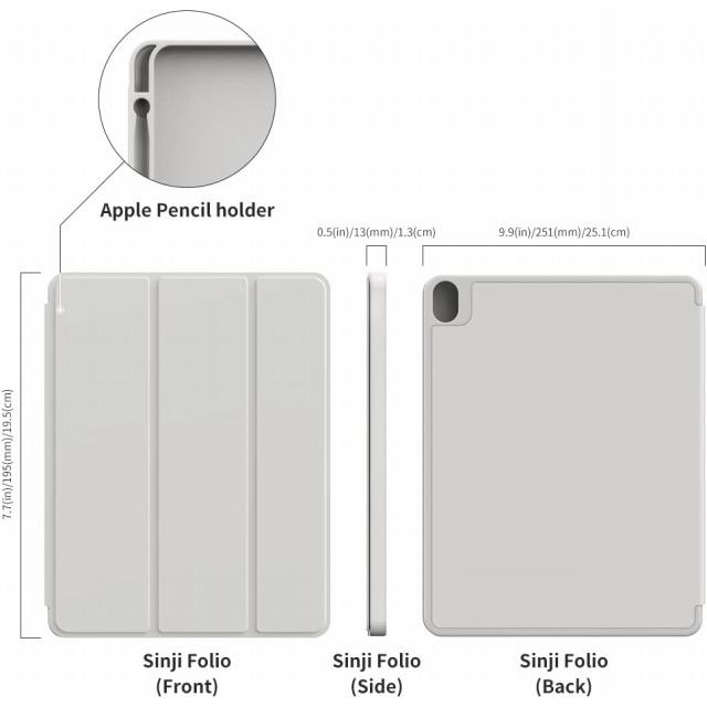 iPad ケース  第5世代、Apple Pencilホルダー付き 三つ折り スマートカバー iPad Air 3 ウォームグレー｜freejia｜06