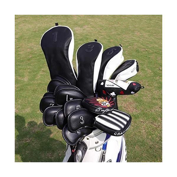 CRAFTSMAN（クラフトマン）ゴルフヘッドカバー ウッドカバー ゴルフ クール 三片式設計 ブラック (FW#3)｜freejia｜02