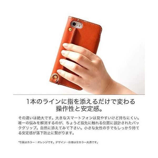 HUKURO iPhone SE 8 7 用 ケース 手帳型 革 レザー 左手持ち オレンジ (オレンジ 左手持ち)｜freejia｜04