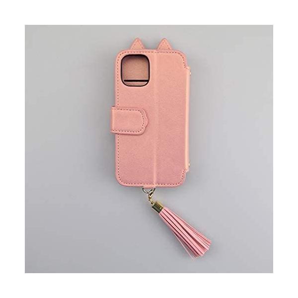 CCCフロンティア iPhone 12 mini用ケース Tassel Tail Cat Flip Case ピンク (ピンク)｜freejia｜02