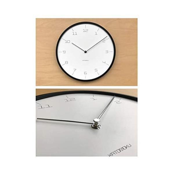 KATOMOKU plywood wall clock 7 ブラック スイープ（連続秒針ムーブメント） km-71B φ304mm (ブラック)｜freejia｜03