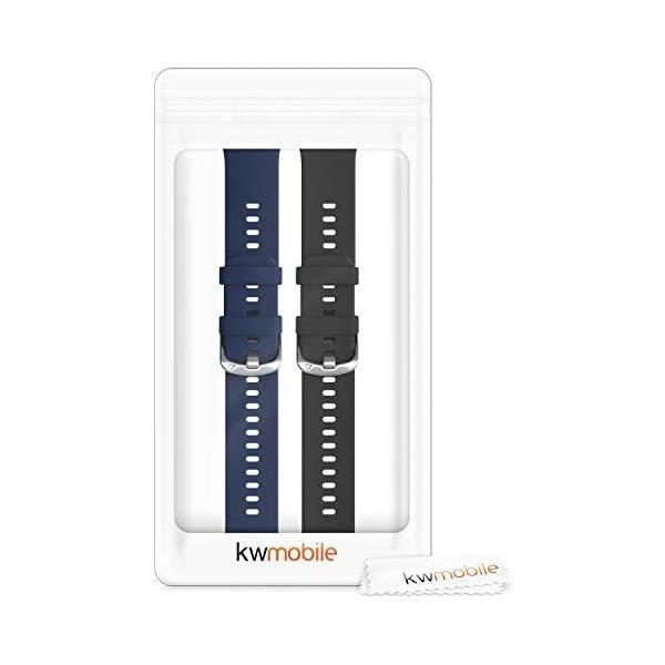 kwmobile 対応: Huawei Watch Fit バンド - 2x 替えベルト TPU シリコン バンド (黒色 / 紺色 L)｜freejia｜07