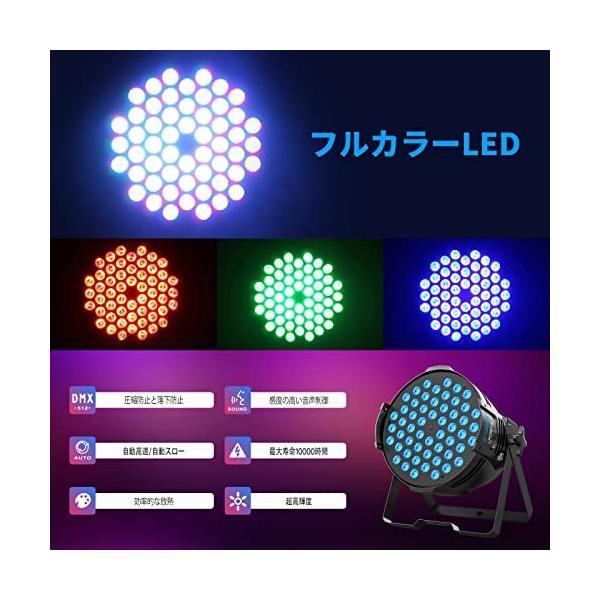 BETOPPER ステージライト 54x3W RGB LED 舞台照明 ディスコライト ステージ照明 DMX512 (RGBW 4 Pack)｜freejia｜04