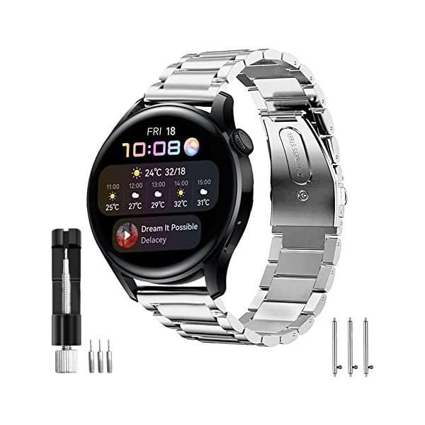 バレンタイン VICARA バンド Compatible with Huawei Watch 3/3 46mm/3 Pro/GT/GT2(シルバー)｜freejia｜02