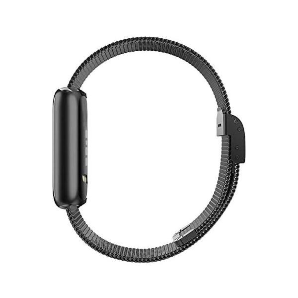 CHULN For Fitbit Luxeメタル バンド、コンパチブル Fitbit (黒)｜freejia｜03