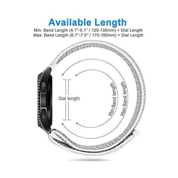 腕時計バンド 20mm 22mm Runostrich 時計バンド ループナイロンバンド (白いピンストライプ 20mm)｜freejia｜03