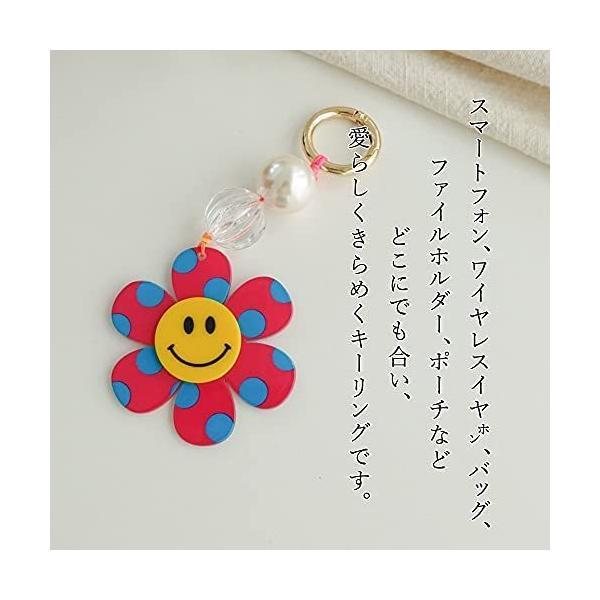 ドットフラワーキーホルダー アクリル素材 バッグチャーム ドットフラワーキーホルダー アクリル素材 バッグチャーム