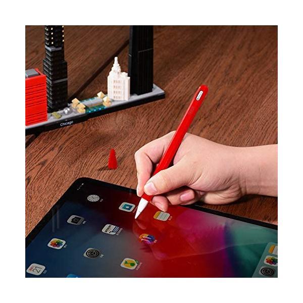 PZOZ Apple Pencil ケース コンパチブル iPad Pro 11/12.9 2018 アップルペンシル 脱着簡単 ホルダー シリコーン｜freejia｜06