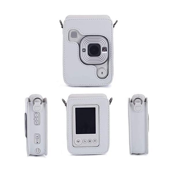 富士FUJIFILM instax mini LiPlay インスタントカメラ専用ケース 保護カバー カメラケース 全面保護 PUレザー (白)｜freejia｜02