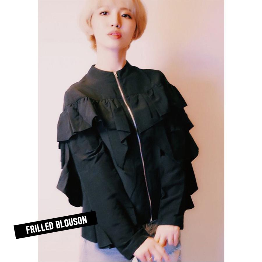 フリル ブルゾン ジャケット レディース ノーカラー アウター エレガンス インポート G Fridstore フリッドストア 通販 Yahoo ショッピング
