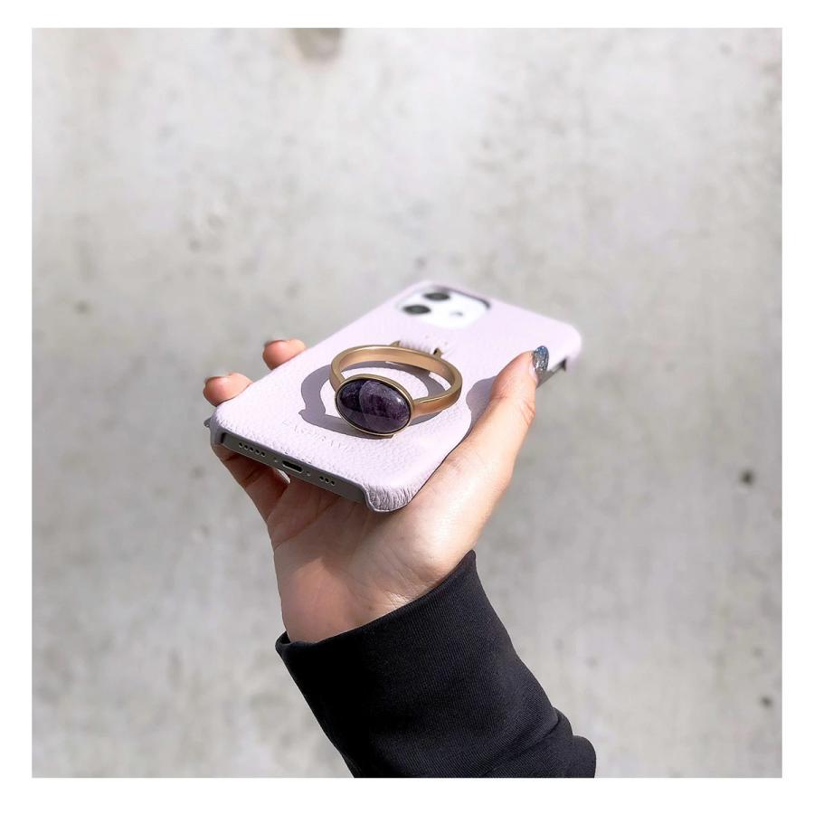 Hashibami（ハシバミ） スマホケース レディース 天然石 本革 iPhone15