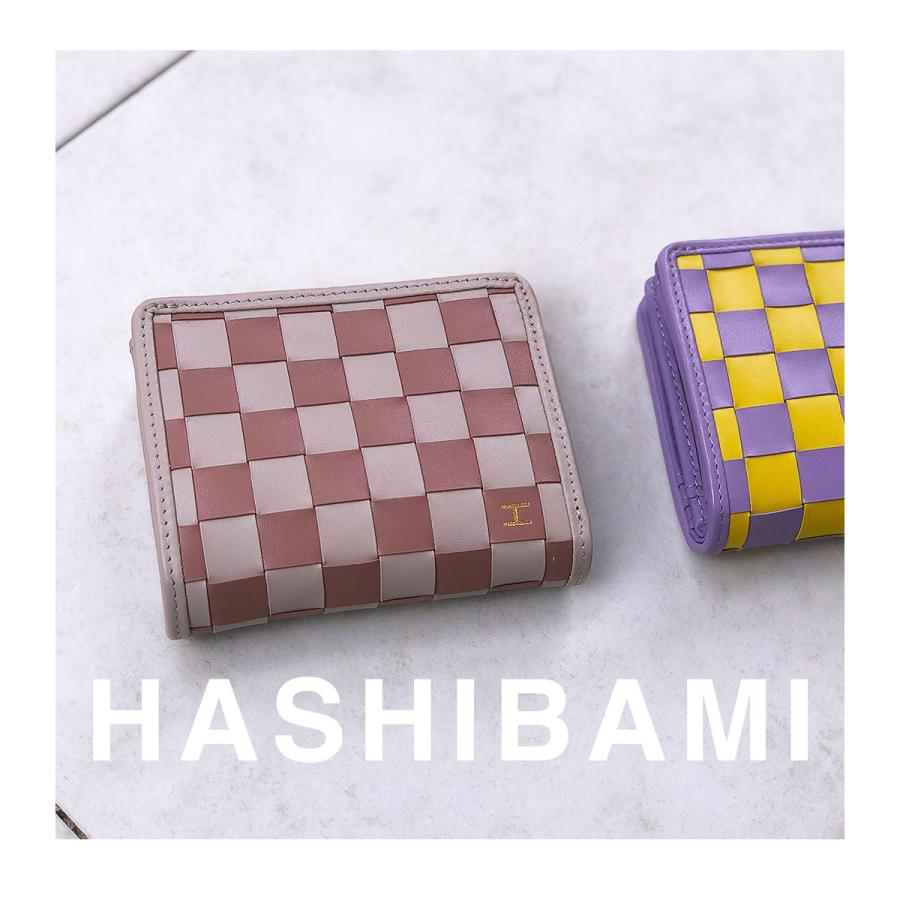 【未使用】HASHIBAMI ギンガムハーフウォレット レザー　ミニ財布　本革 Hashibami - 【未使用】HASHIBAMI ギンガムハーフウォレット レザー